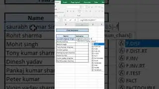 How To Extract Last Name || Right Formula || Excel Formulas #shortsvideo