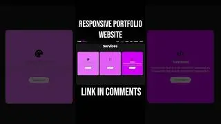 Responsive Portfolio Website HTML CSS Javascript | Link in Comments 