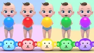 Color Song! | Five Little Monkeys Jumping On The Bed | Nursery Rhymes Baby & Kids Songs