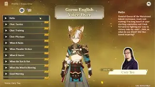 Gorou Voice Lines in English by Cory Yee (Eng Sub) Friendship lvl 1 - Genshin Impact