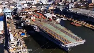 HII Unveils New Video of U.S. Navys Next Supercarrier USS John F. Kennedy (CVN-79) Dead Loads Tests