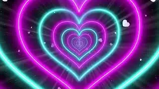 💜 Pink Led Lights Love Heart Tunnel and Romantic Abstract Glow Wallpaper 💜 8 hours Background