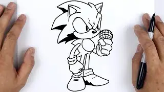 HOW TO DRAW SONIC EXE FAKER | Friday Night Funkin (FNF) - Easy Step By Step Tutorial For Beginners