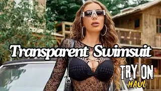 4K Transparent Lingerie Try On Haul | One Piece Swimsuit