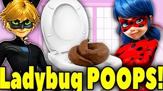 Miraculous Ladybug and Cat Noir POOP in the TOILET. Miraculous Pooping Ladybug poops. Miraculous Poo