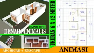 Denah rumah ukuran 6x12 meter #minimalis #denahrumahminimalis #rumah6x12