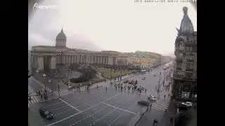 LIVE St. Petersburg, Russia Nevskiy ave. Kazan Cathedral. Невский проспект и Казанский собор онлайн