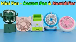 Mini Fan - Cactus Fan USB Shaking Head & Oscillating, Humidifier Misting | Unboxing And Review