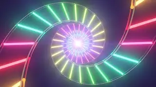 Abstract Double Helix Technology Spiral Twist Glowing Neon 3D Tunnel 4K Moving Wallpaper Background