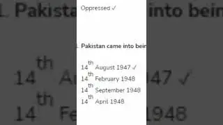 Pakistan came into being on? #geography #important #importantquestions #informative #mcq