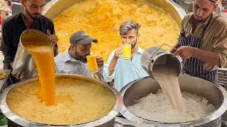 MANGO JUICE MAKING | Street Food Crushed Ice MANGO MILK SHAKE Summer Drink | Mango Doodh Sarbath