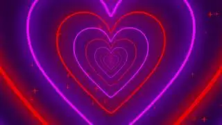 Red and purple screen background heart tunnel loop ❤️