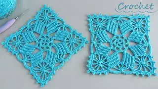 Ажурный МОТИВ Квадратики в квадрате вязание крючком МК🧶 Beautiful Pattern Crochet square motifs