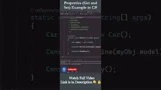 Properties Get and Set Method Example in C#