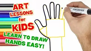 LEARN TO DRAW A HAND EASY WITH BLOCKS! (ART LESSONS FOR KIDS)