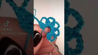 Простой цветок для ирландского или сцепного кружева крючком.EASY crochet flower