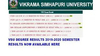 DECLARED VSU DEGREE RESULTS 2020 | MANABADI VSU DEGREE 2020 OUT NOW