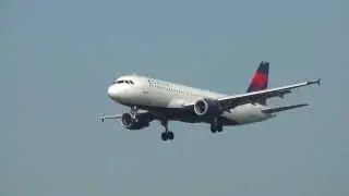 Delta A320-212 Heavy Crosswind Landing Minneapolis Intl Airport HD