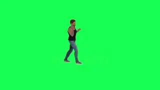 Criminal man and drug addict gangster with athletic body in green screen with tall height and dark