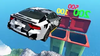 HIGH SPEED JUMPS AND CRASHES INTO GARBAGE AND WATER - Cartoon Beamng Drive