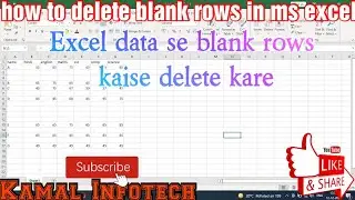 how to delete blank rows in excel | how to remove blank rows in excel