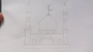 Mosque drawing tutorial | Masjid drawing | Masjid drawing step by step | Beginning drawing