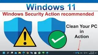 Windows 11 Security action Recommended clear Yellow Triangle sign remove , by Amjad Graphics