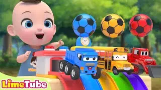 Color balls Wheels On The Bus & Ten In The Bed | Nursery Rhymes | Kindergarten | LimeAndToys