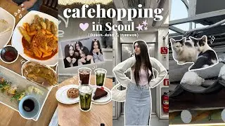 cafehopping w subscribers in Seoul 🇰🇷 hanok cafes, Korean vegan food, cute desserts, photobooths!