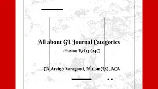 Fusion Cloud Training   Part 29   All about GL Journal Categories