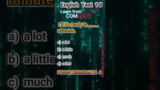 English Pre-Intermediate 4 Test 18      #EnlgishTests #EnglishGrammer