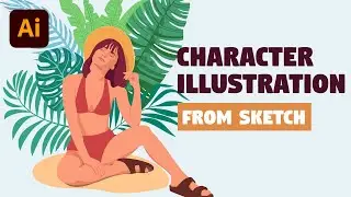 Character Illustration from Sketch | Illustrator Tutorial (Flat Design)