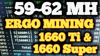 GTX 1660 Super, 1660 Ti ERGO Mining Hashrate & Settings @ 59~62MH using Windows MSI Afterburner