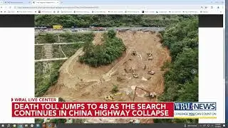 Death toll jumps to at least 48 as a search continues in southern China highway collapse