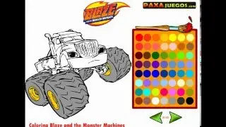 Игра Вспыш и чудо машинки Раскраска. Blaze and the Monster Machines Cartoon For Children