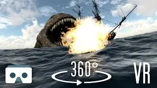 360 Virtual Reality Sea Monsters and Dragons: scary 360 3D VR video