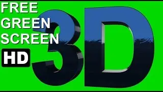 FREE HD Green Screen BLUE SPINNING 3D of the word 3D