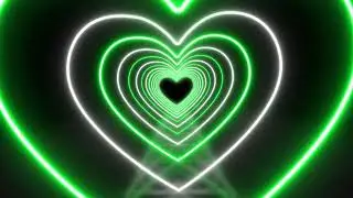 💚💚💚 Neon Green Led Lights Love Heart Tunnel TikTok Trend Abstract  Background Loop 6H