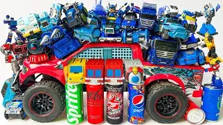 Full Blue Transformers & Lego Superhero Experemental: TRACTOR JCB Optimus Prime, Tobot, Hello Carbot