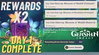 4.5 Ley Line Overflow Rerun Event in Genshin Impact | Day 1