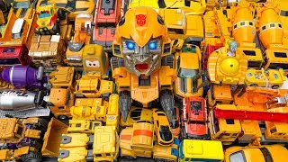 Full Yellow TRANSFORMERS Car Park - Transformation Rescue: BUMBLEBEE, EXCAVATOR, TRUK, BUS, DINOSAUR