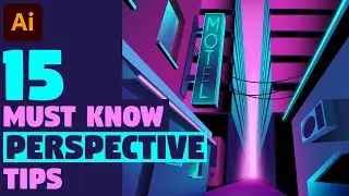 15 MUST KNOW Perspective Tips | Illustrator tutorial (Cyberpunk City Illustration)