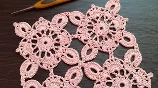 Квадратный мотив крючком . Соединение. Easy crochet motif patterns