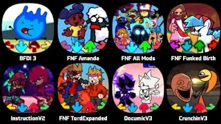 FNF YoyleCake Central, FNF Amanda, FNF Tom Eddsworld, FNF Senpai Static Memory, FNF Sonic Documic