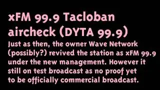 xFM 99.9 Tacloban (aircheck part 3)