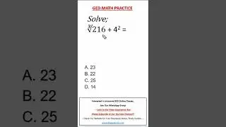 GED Math - No Calculator Section (Question of the Day)