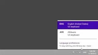 Windows 8 Language bar