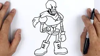 HOW TO DRAW PAPYRUS (Indie Cross) | Friday Night Funkin (FNF) - Easy Step By Step Tutorial