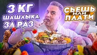 Съешь или Плати. 3 КГ ШАШЛЫКА ЗА РАЗ. Кафе WELCOME. Очень много мяса!