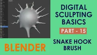 SNAKE HOOK BRUSH - Digital Sculpting Basics Tutorial in Blender - Part 15